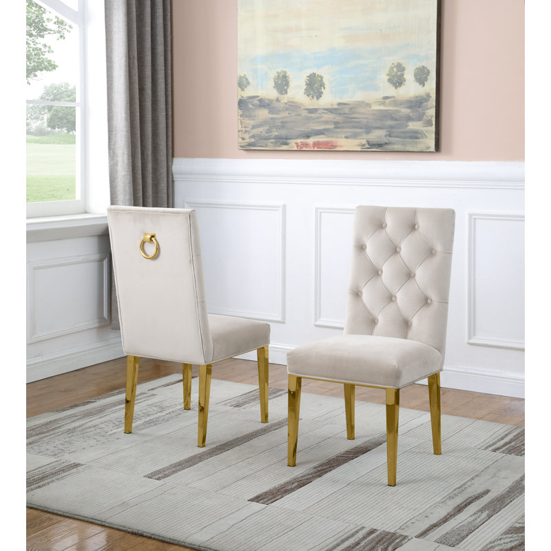 Avalon Pedestal Dining Set, Cream, 5 Pieces: 1 Table, 4 Chairs
