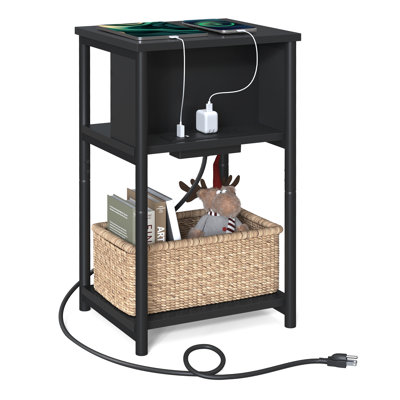 Side Table With Charging Station
