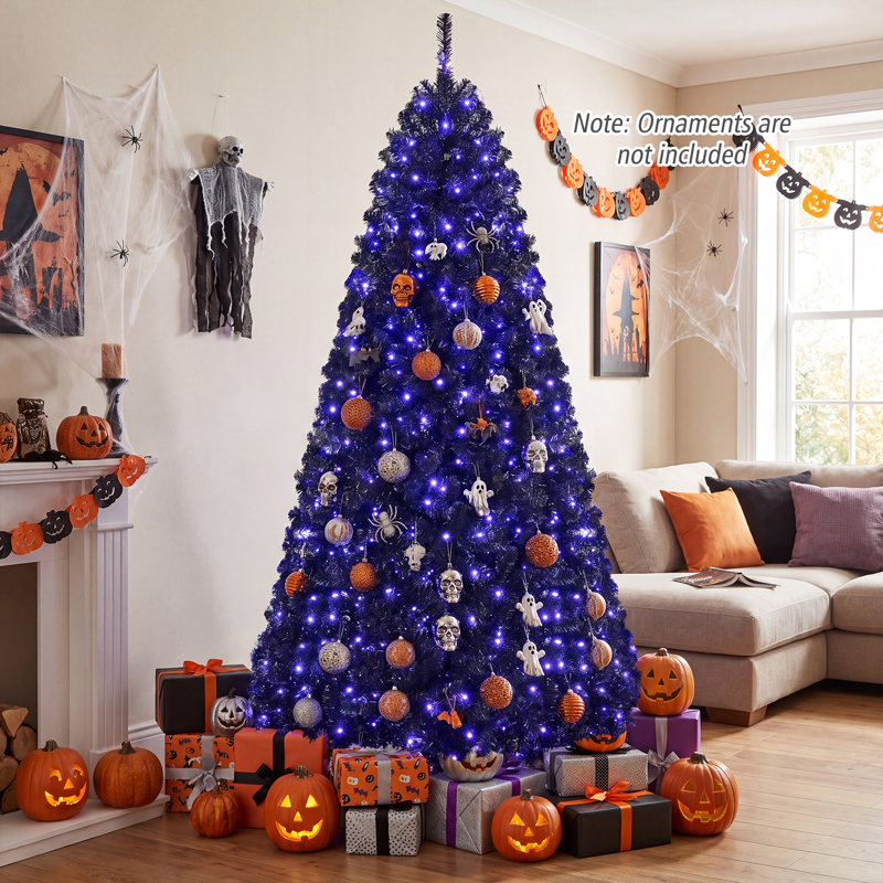 Lighted Artificial Pine Christmas Tree, 7' H