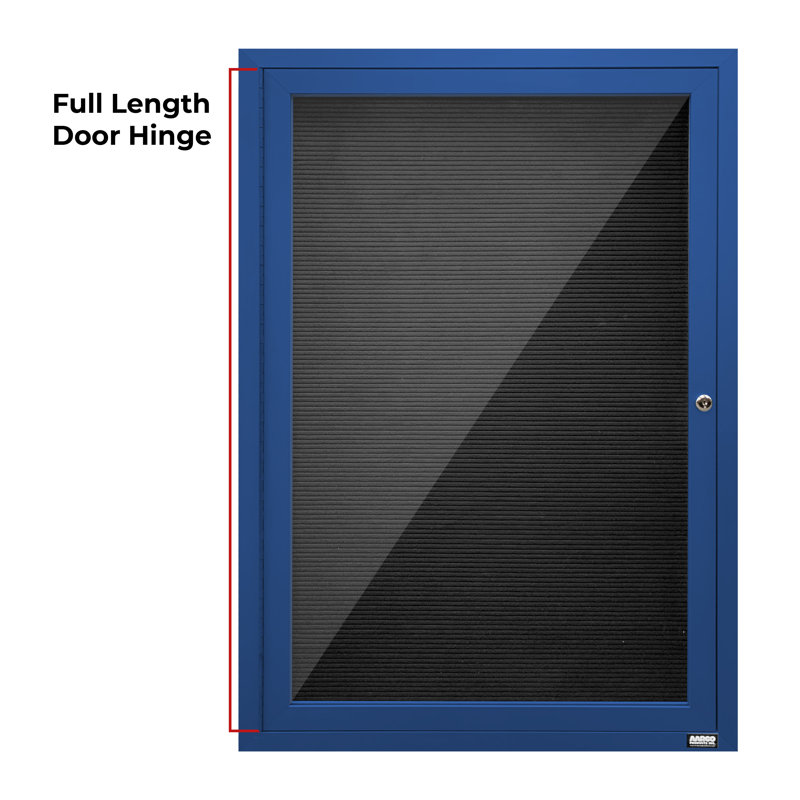 Tableau d'affichage mural fermé pour armoire d'annuaire, Bleu thermolaqué, Un, H 36 po x l 24 po
