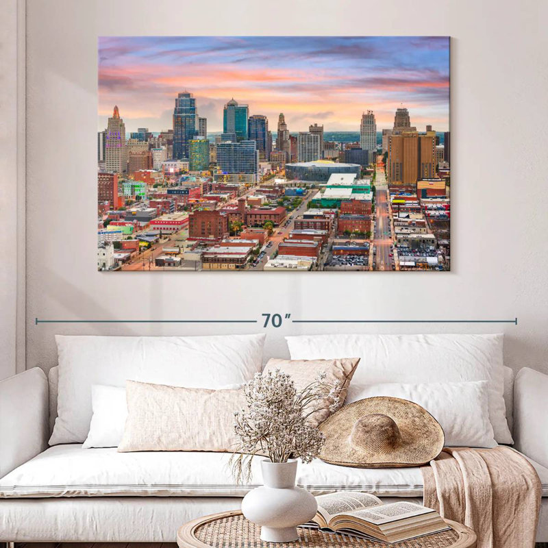Kansas Cityscape, H 34 po x l 51 po