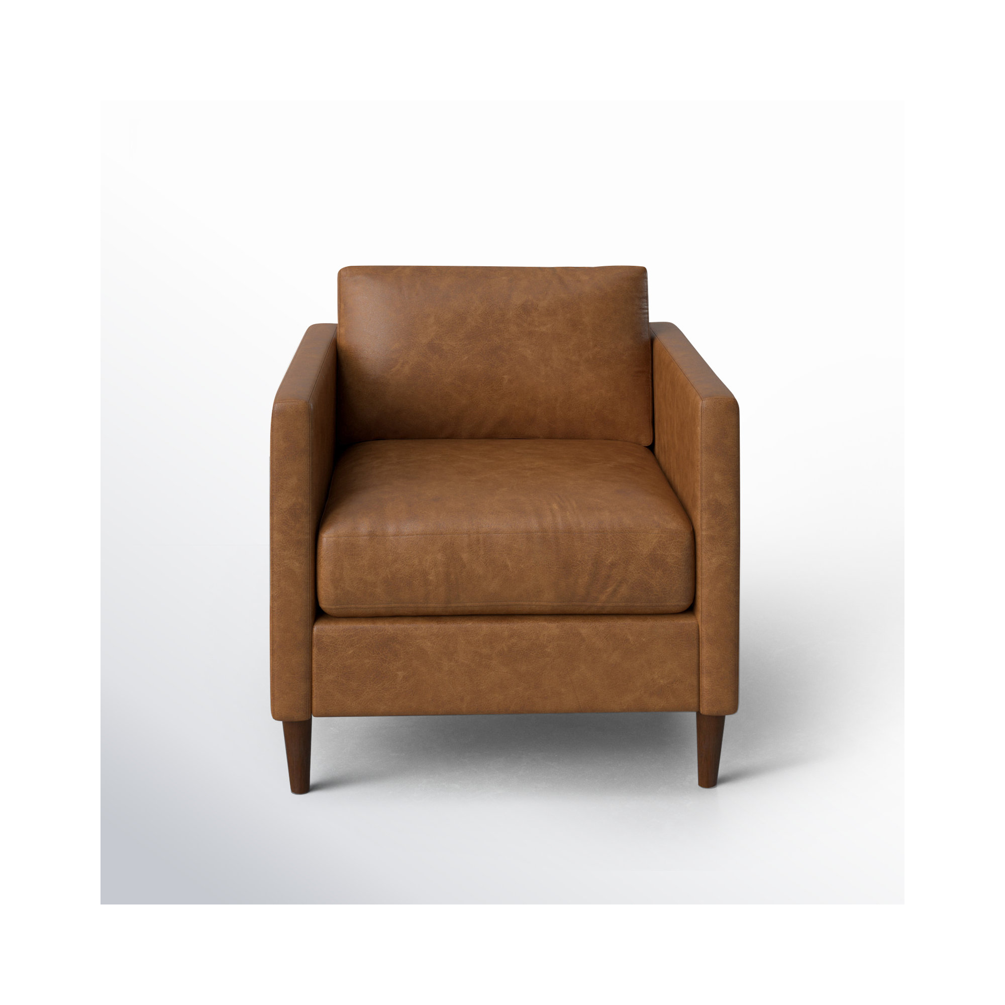 Clifford Genuine Leather Custom Armchair, Bistro Saddle Genuine Leather