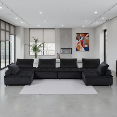 Repose-pieds canapé modulaire en velours Latitude Run®