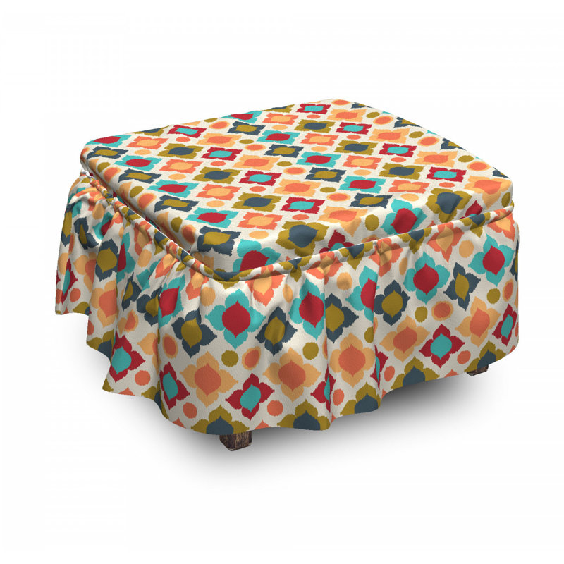 Housse pour repose-pieds boho motif floral