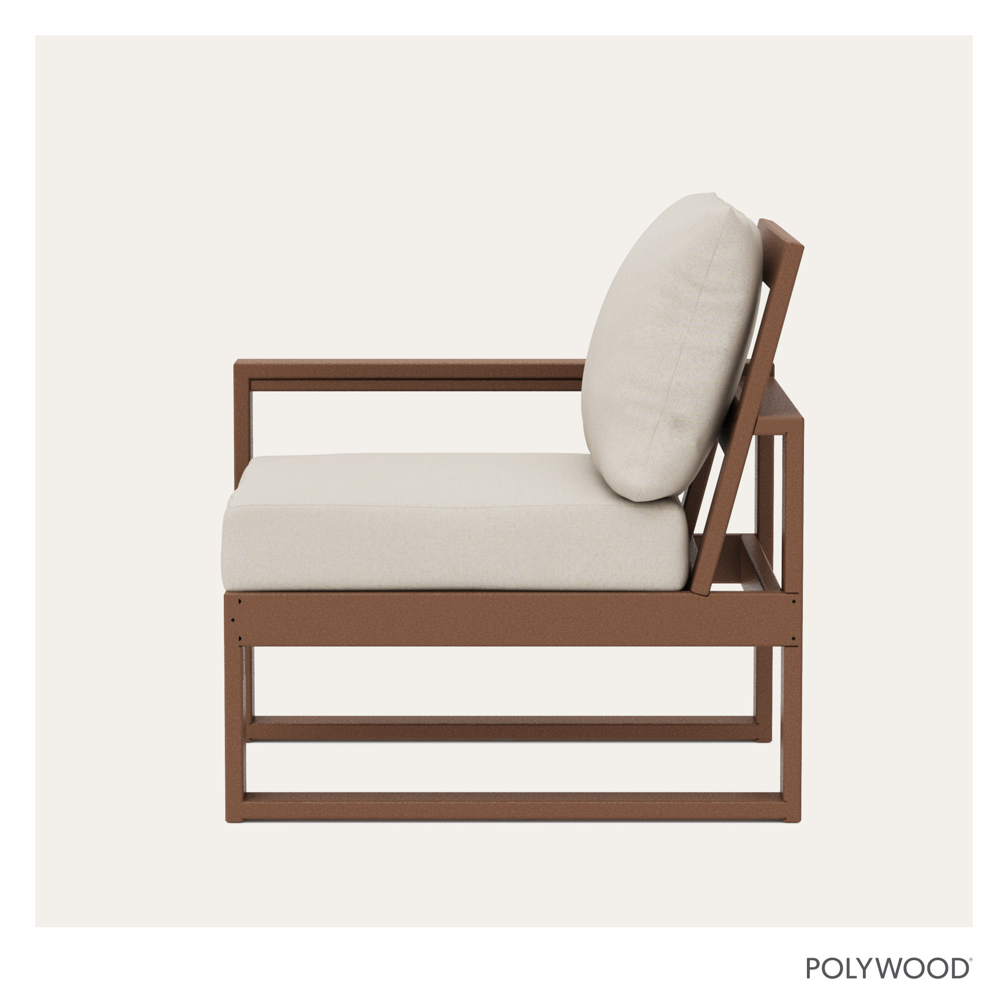 POLYWOOD Outdoor Lounge Chair, Dune Burlap, Teak