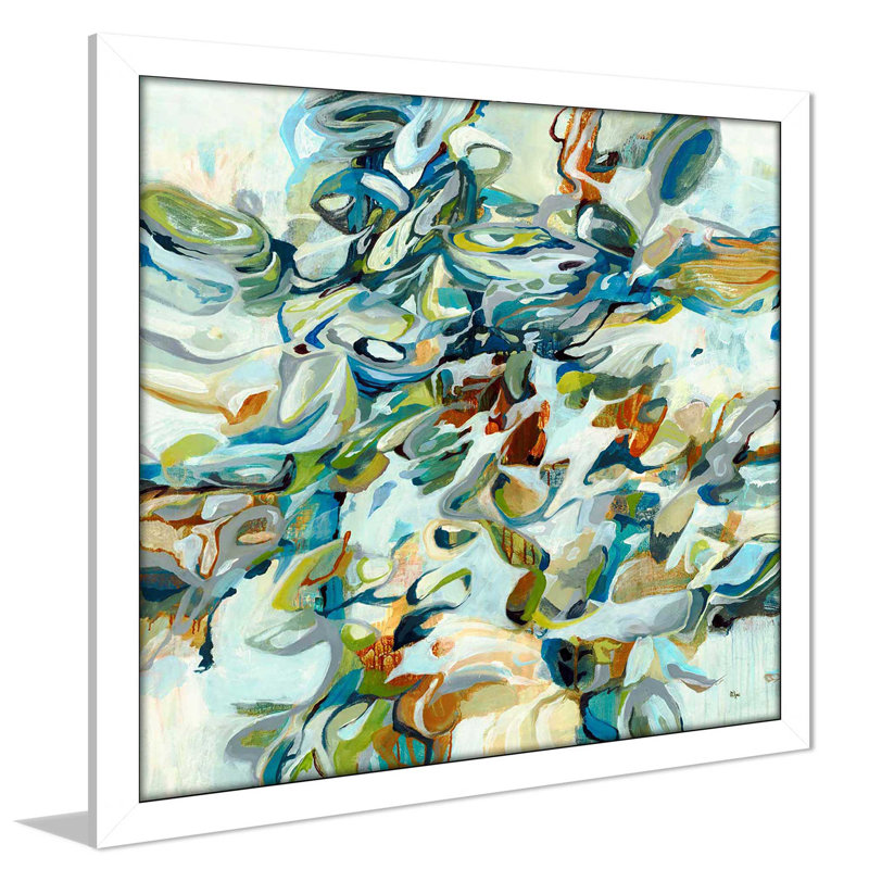 In the Flow III - peinture à cadre flottant, Cadre blanc, H 25,5 po x l 25,5 po x P 1 po