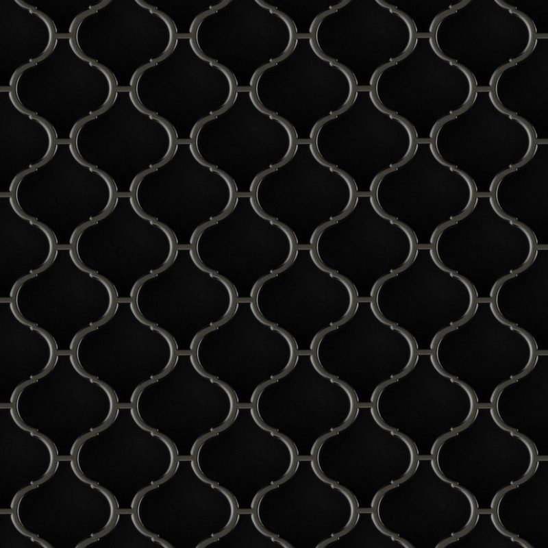 Metro Lantern Matte Black 9-1/2" x 10-3/4" Porcelain Mosaic Floor and Wall Tile