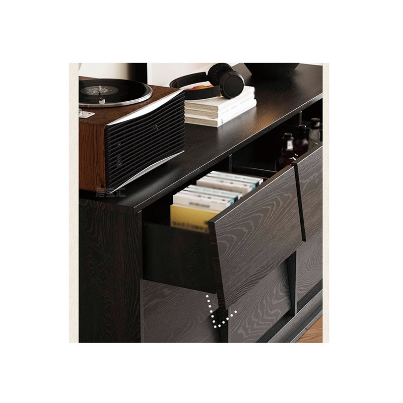 Nordic Retro Style Accent Chest, Black