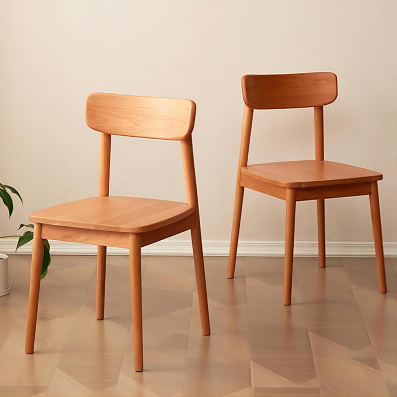 Burlywood Solid back side Chair(Set of 2)