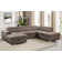 Narender 127.5''  U Shape Firm Sectional Sleeper Sofa Flared Arms Sectional Sofa with Pull Out Bed ,Adjustable Headrest and Ottoman