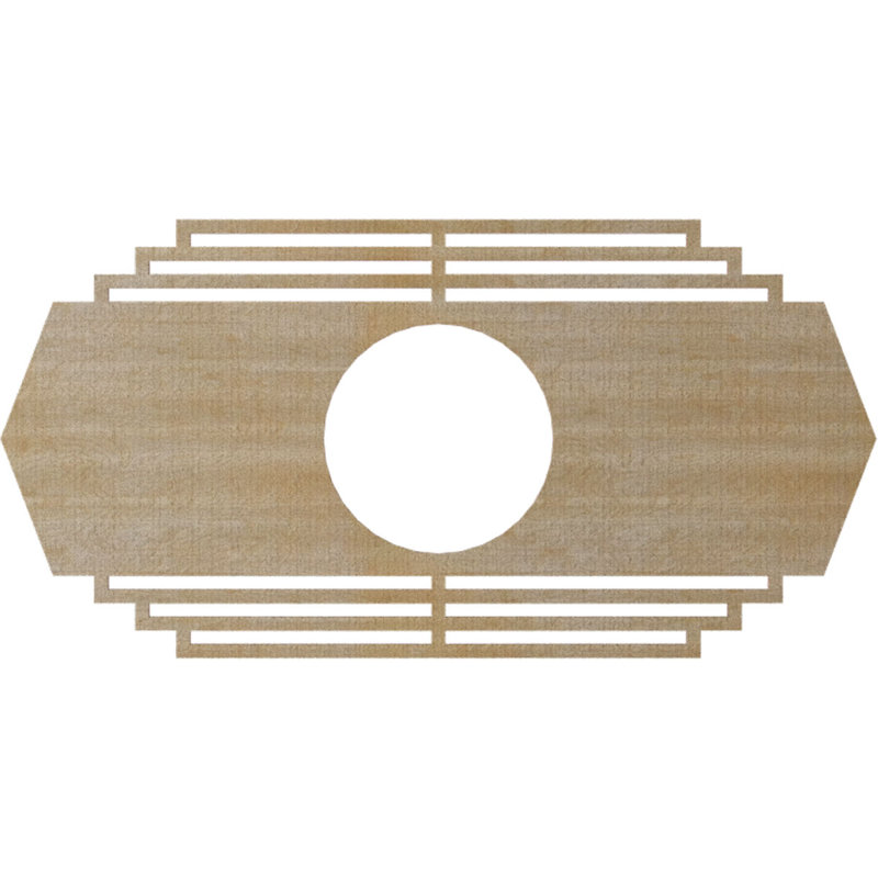 Médaillon de plafond en bois Chrysler, Bouleau, H 20 po x l 40 po x P 0,38 po