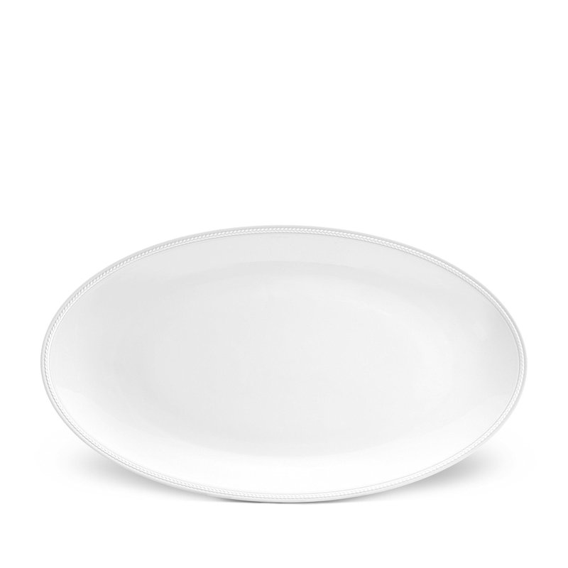 Soie Tressée Oval Platter, White