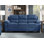 Canapé moderne moelleux avec capitonnage pour salon - bleu + bois massif + contemporain + 3 sièges