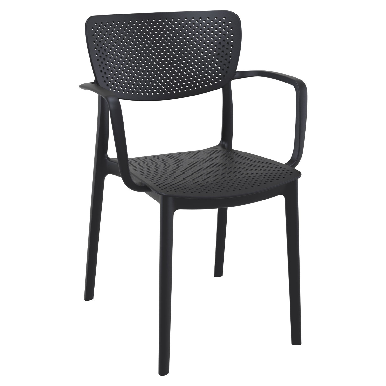 Farrah Loft Armchair 2 Person Seating Set, Black