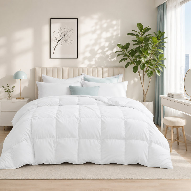 Lightweight White Goose Fibre Comforter, King