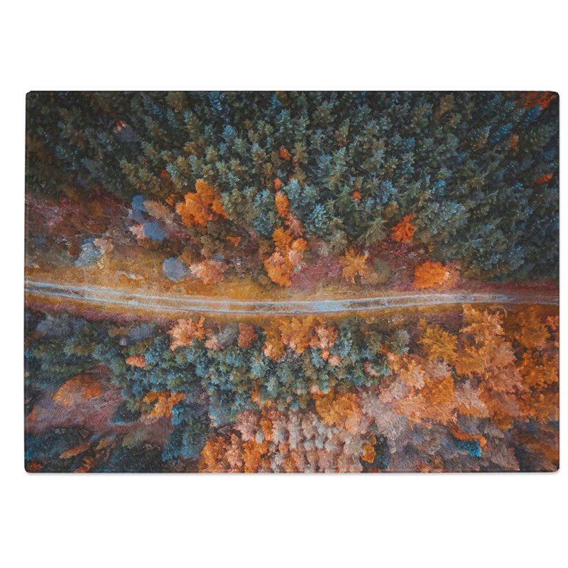 Glass Forest Road Chopping Board, 39 cm W x 28.5 cm L