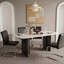 Table de salle à manger rectangulaire en verre trempé de style moderne pour 6 personnes-2110722030
