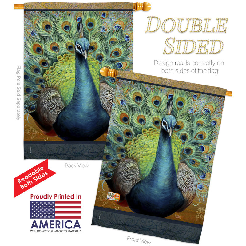 Double Sided 40'' H x 28'' W Polyester Animal Flag Set