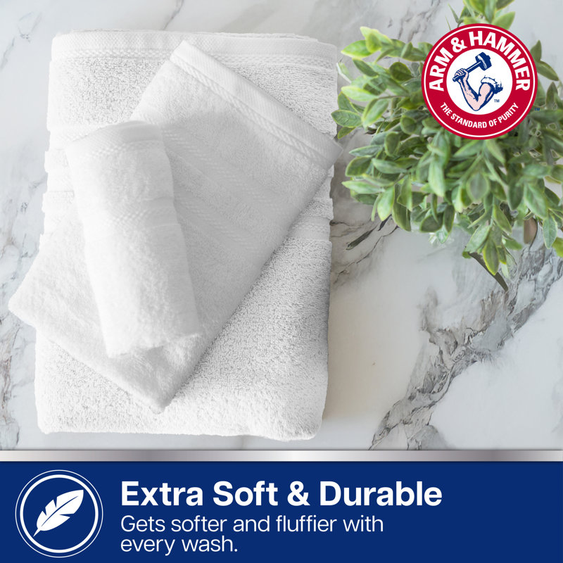 Arm & Hammer Performance Bath Towels, White