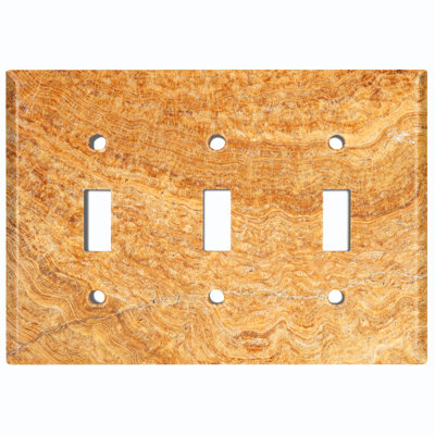 Patterned 3 - Gang Toggle Light Switch Standard Wall Plate