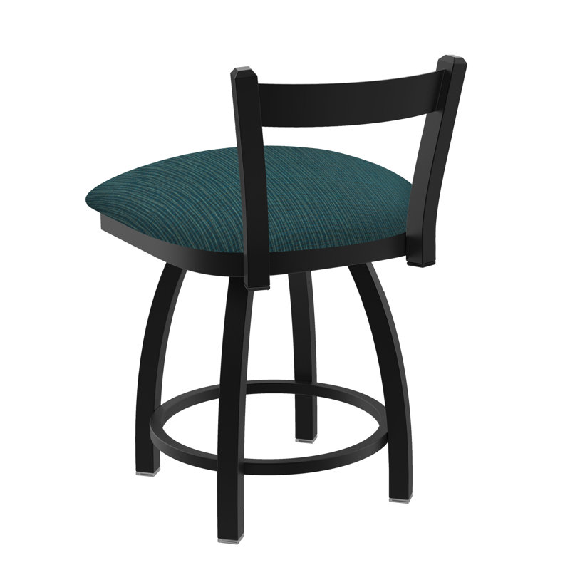 Tabouret de coiffeuse en métal Catalina, Tissu-graphique marée, Noir froissé