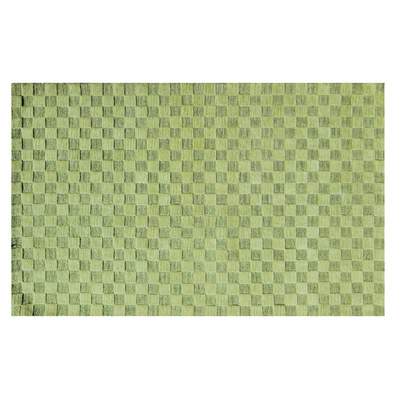 Moss Checkerboard Rug, Rectangle 5' x 8'