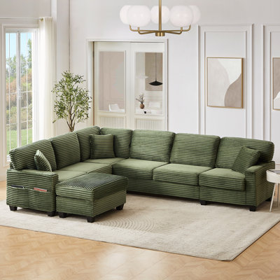 Sectional Sofa U-shaped Sectional 125.2" Upholstered L-shaped Sofa