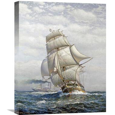 Viking Ship Painting on Canvas Original 30x36 Viking Longship