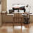 Nut-brown Half-circle Solid Wood desks-107971829