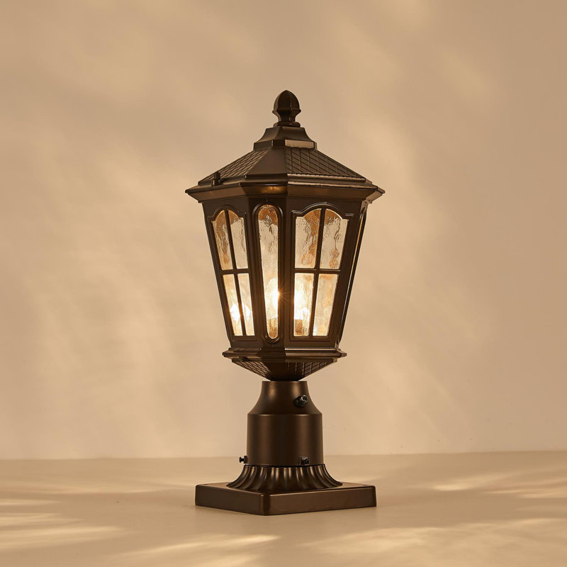Aluminum Pier Mount Light With Dusk To Dawn, Bronze