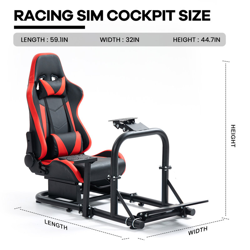 Anman Adjustable Ergonomic PC & Racing Game Chair in Black