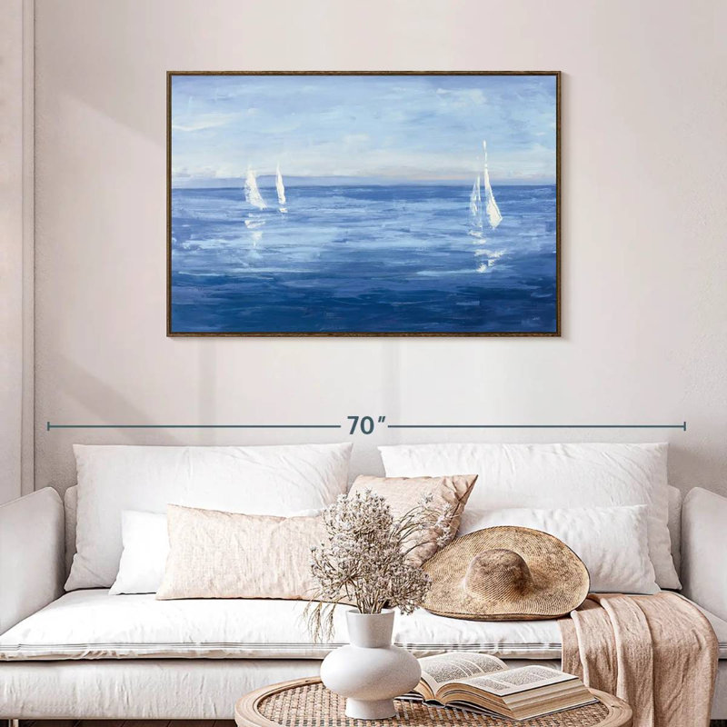 Voile ouverte, Cadre flottant en noyer, 43 po x 29 po