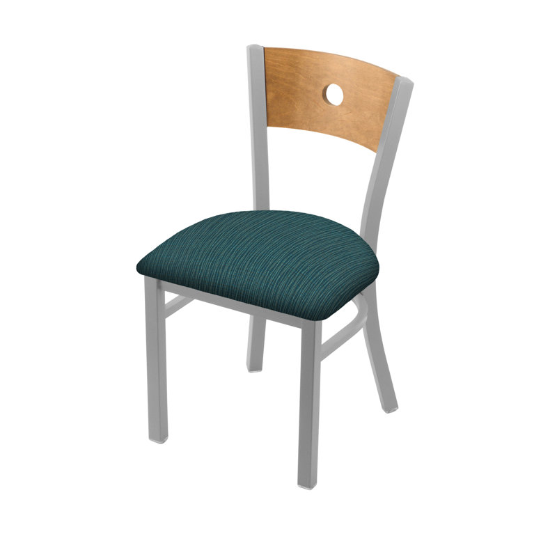 Chaise 630 Voltaire, Nickel anodisé, Érable moyen, Tissu-graphique marée