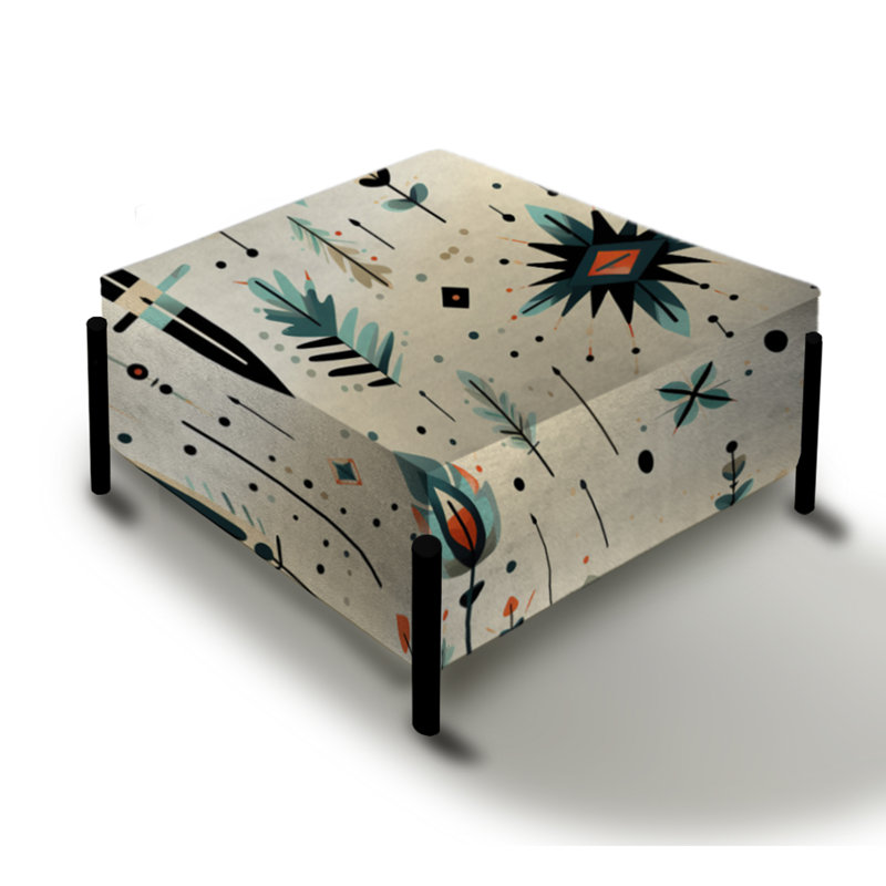Tribal Harmony Boho Pattern - Geometric Large Square Ottoman