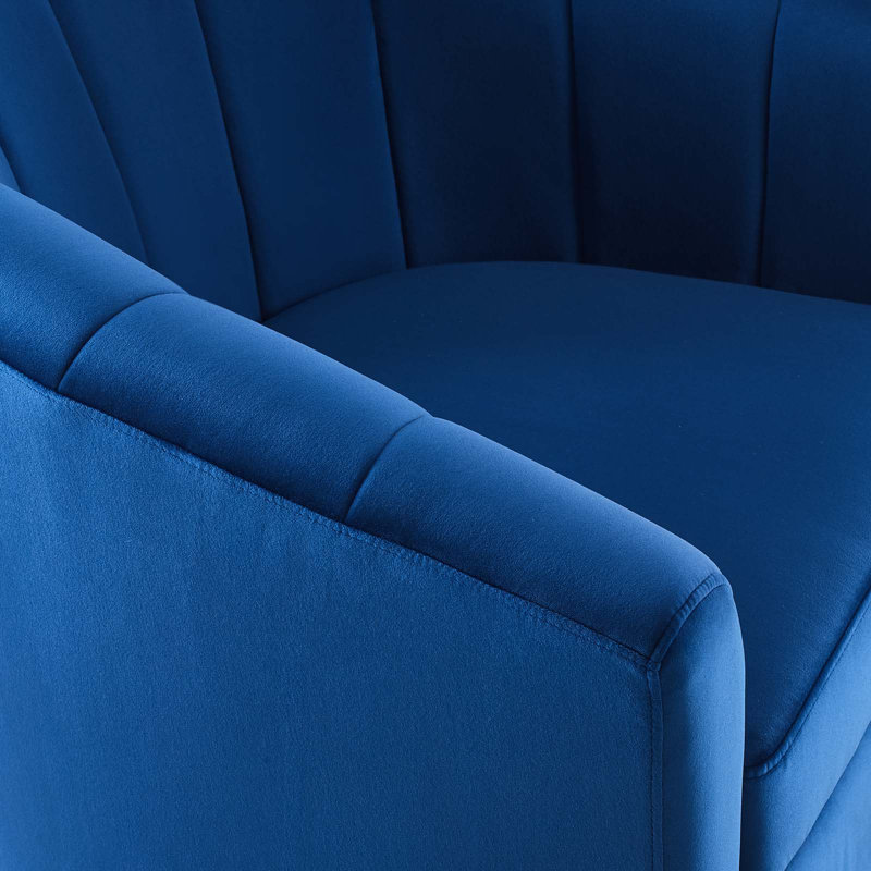 Modway Prospect Performance Velvet Swivel Armchair, Navy Velvet