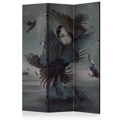 Gresa 135cm W x 172cm H 3 - Panel Solid Wood Folding Room Divider