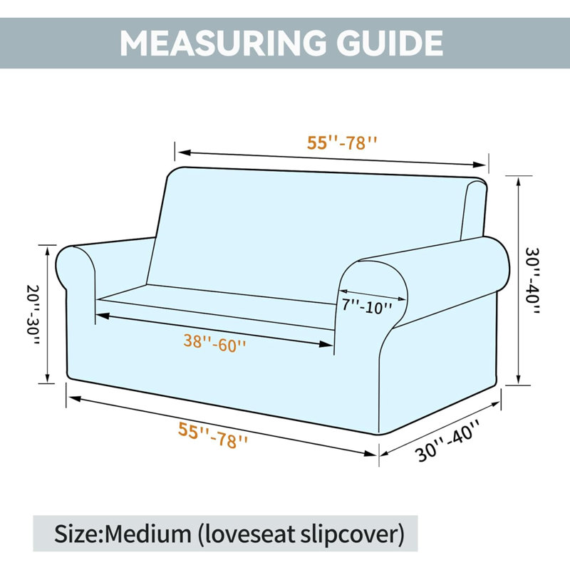 Housse pour canapé à coussins carrés/rectangulaires, Polyester bleu