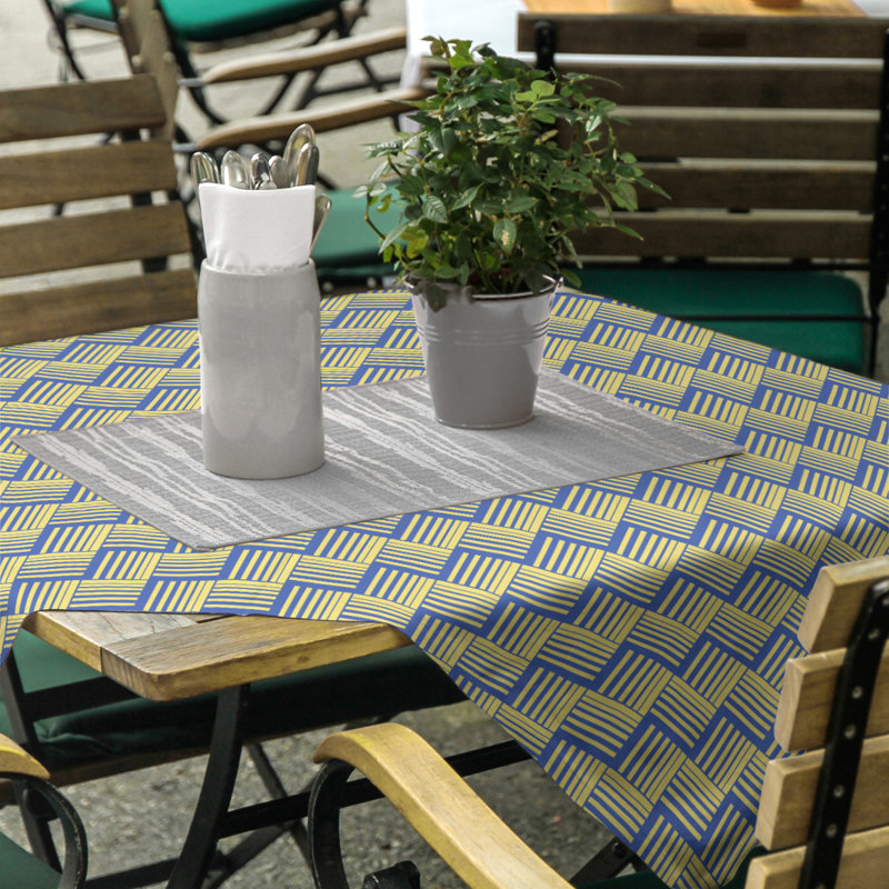 Rayures nattes classiques Nappe, Bleu/jaune