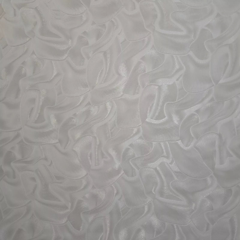 Imitation 3D de tissu de soie texturé ondulé texturé gris clair Shimmer