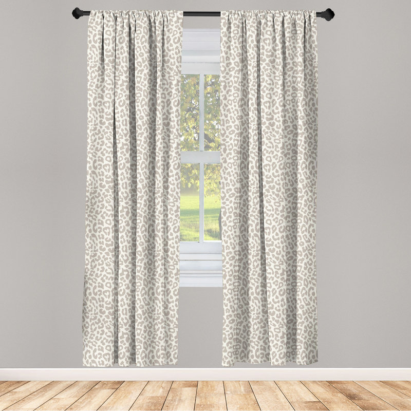 Leopard Animal Print Semi-Sheer Rod Pocket Curtain Panels, 28" x 63"