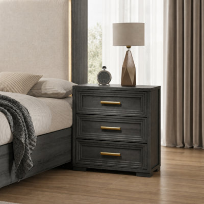 Liora 3-Drawer Bedside Nightstand with Sleek Contemporary Design