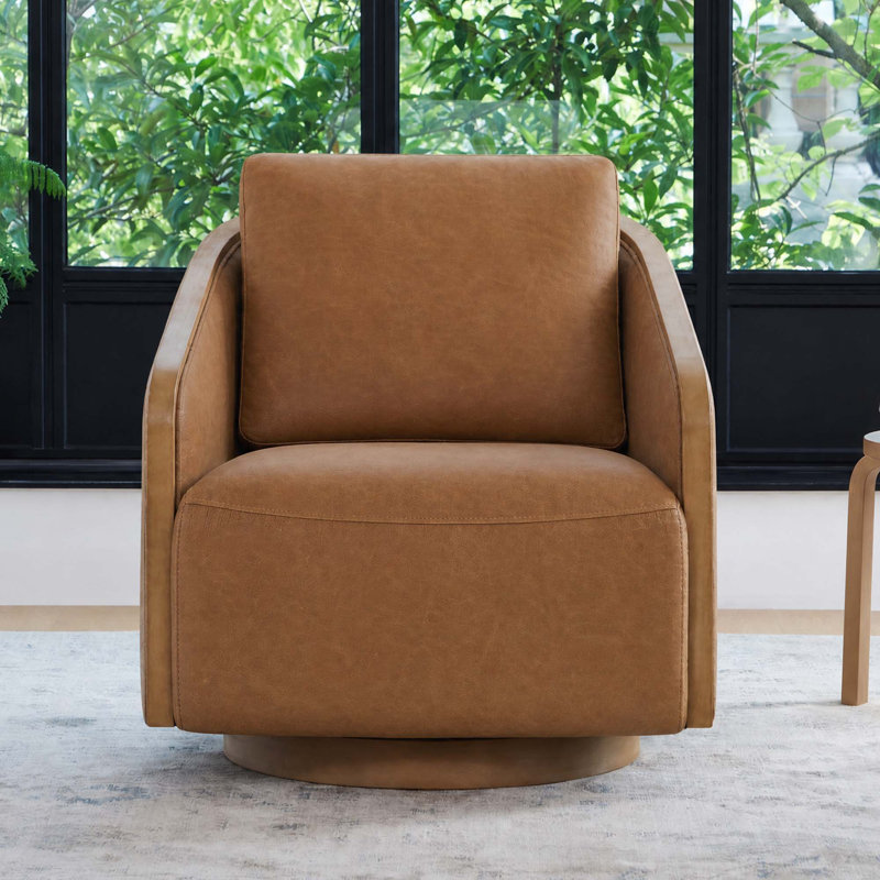 Fauteuil demi-tonneau pivotant l 32 po Nieve, Brown