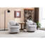 Chaise ergonomique moderne en tissu Boucle avec pieds en bois massif gris