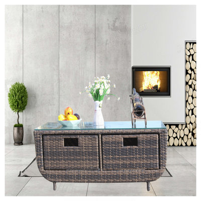 Table basse avec verre trempé
