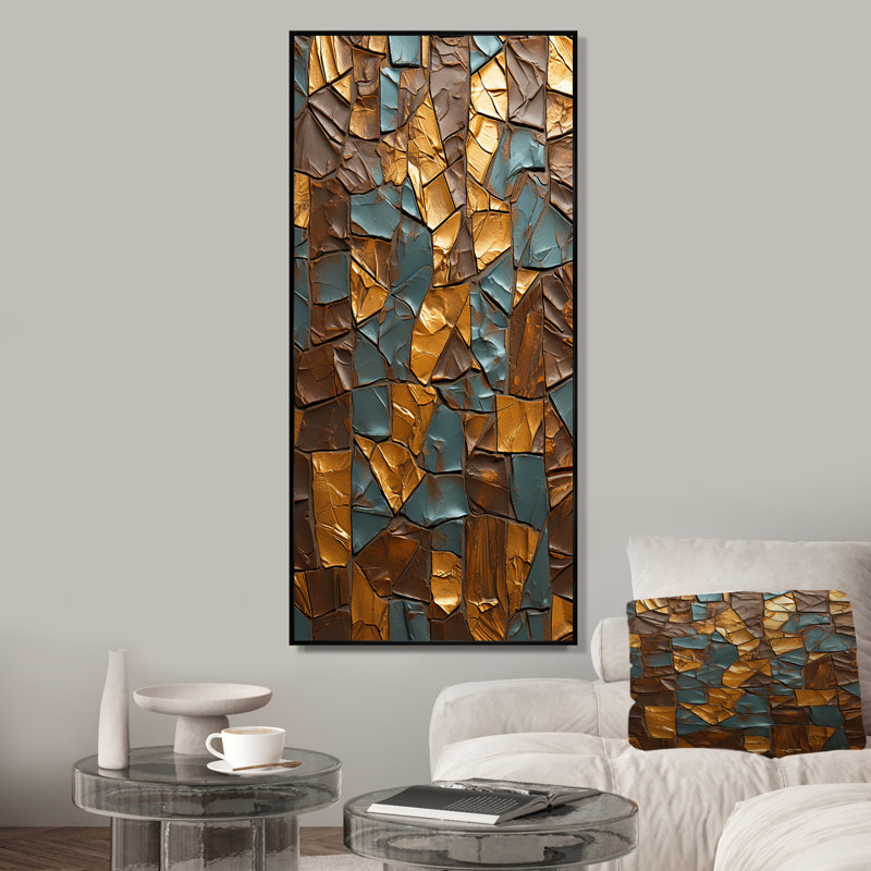Abstract Fractal Charm - Abstract Wall Art, Black Floater Framed, 20" H x 12" W