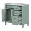 36-Inch Modern Green Bathroom Vanity With Resin Sink, Soft Close Doors, And Multiple Storage Options-116332451