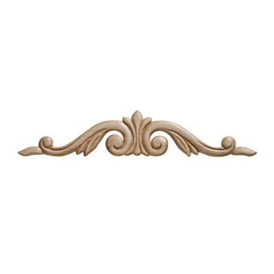 2.25'' H x 12'' W x 0.22'' D Wood Onlay Scroll