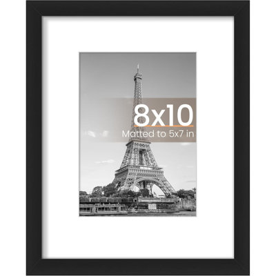 8X10 Picture Frame, Display Pictures 5X7 With Mat Or 8X10 Without Mat, Wall Hanging Photo Frame, 1 Pack