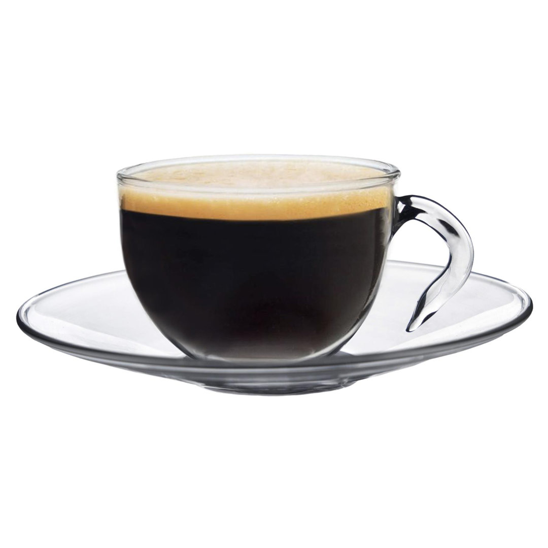 Glass Espresso Cup and Saucer