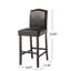 Tabourets de bar à hauteur de comptoir - Cuir d'unité centrale brun foncé, pieds en bois d'hévéa, poids maximal de 300 lb, capacité de poids élégante et chic, style moderne-1395577598